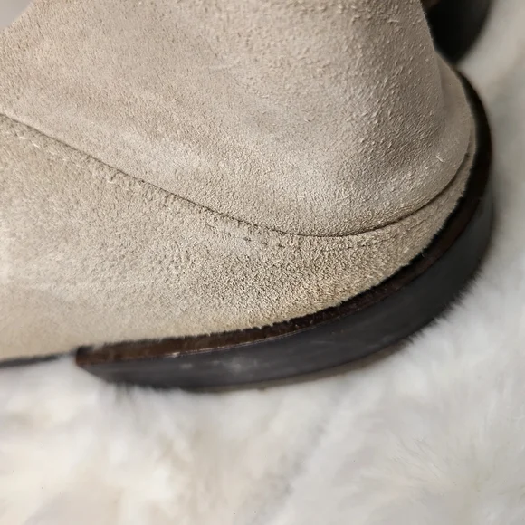 Frame Denim Cream and Gold Flats with Horsebit Detail - Picture 5 of 9